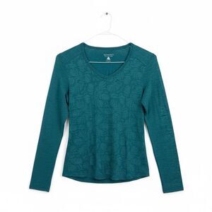 Seg’Ments 100% Merino Wool Women’s Baselayer Size Small Teal Leaf Pattern